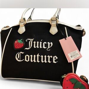 Juicy Couture Black and Cream Tote Bag